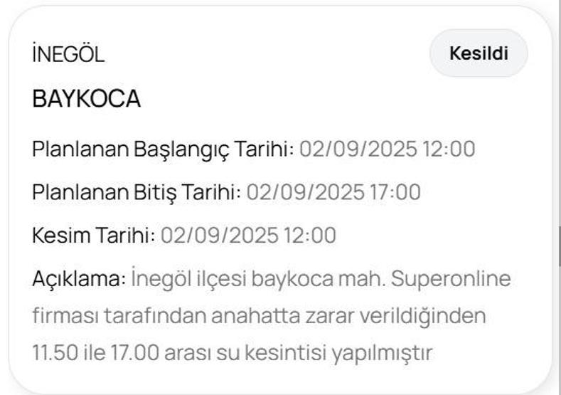 BUSKİ BURSA SU KESİNTİSİ: Bursada Sular Ne Zaman Gelecek 3 Eylül Bursa Su Kesintisi Ne Zaman Bitecek