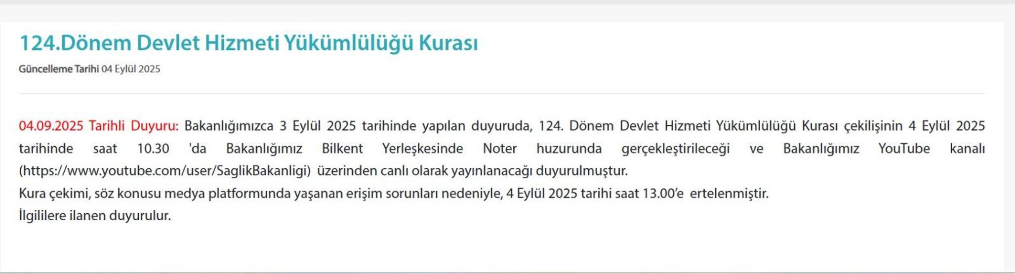 DHY KURA ÇEKİMİ CANLI: DHY KURA SONUÇLARI EYLÜL 2025 Sağlık Bakanlığı 124. DHY kura sonuçları belli oldu mu Doktor ataması kura sonuçları ve isim listesi...