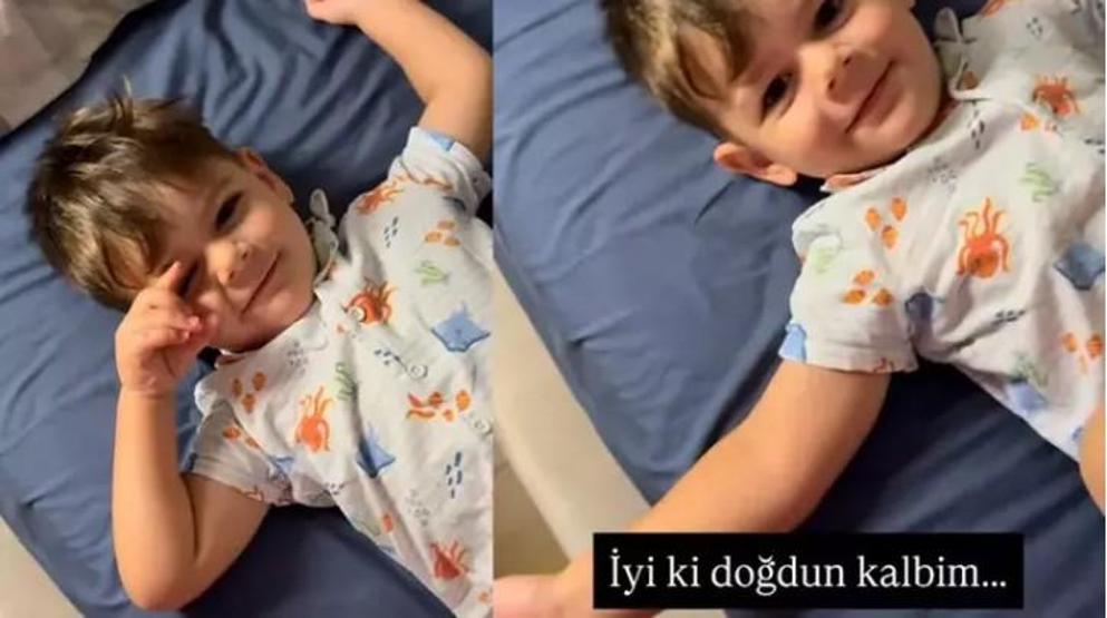 Merve Özbey’in Oğlu Emir 3 Yaşında “İyi Ki Doğdun Kalbim”