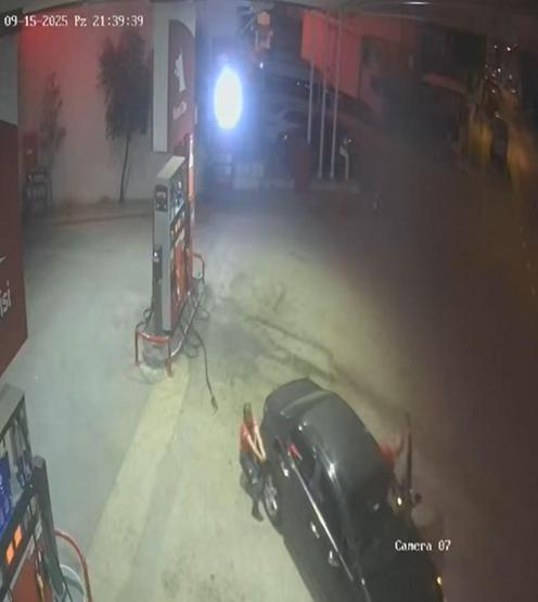 Faciaya ramak kala Akaryakıt istasyonunda korku dolu anlar