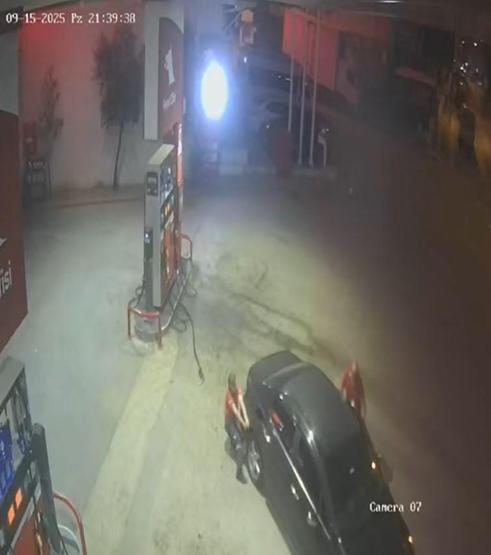 Faciaya ramak kala Akaryakıt istasyonunda korku dolu anlar