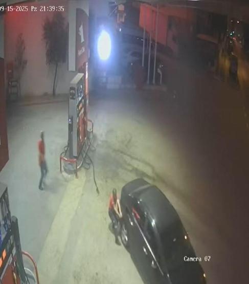 Faciaya ramak kala Akaryakıt istasyonunda korku dolu anlar