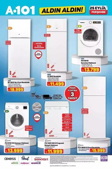 A101 25 Eylül Aktüel Ürünler Kataloğu: Bu Hafta A101 Aldın Aldın 25 Eylül Kataloğunda Neler Var Elektrikli Bisikletten Beyaz Eşyaya İndirim Yağmuru...