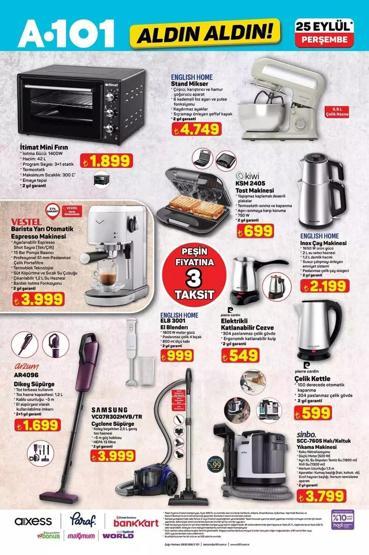 A101 25 Eylül Aktüel Ürünler Kataloğu: Bu Hafta A101 Aldın Aldın 25 Eylül Kataloğunda Neler Var Elektrikli Bisikletten Beyaz Eşyaya İndirim Yağmuru...
