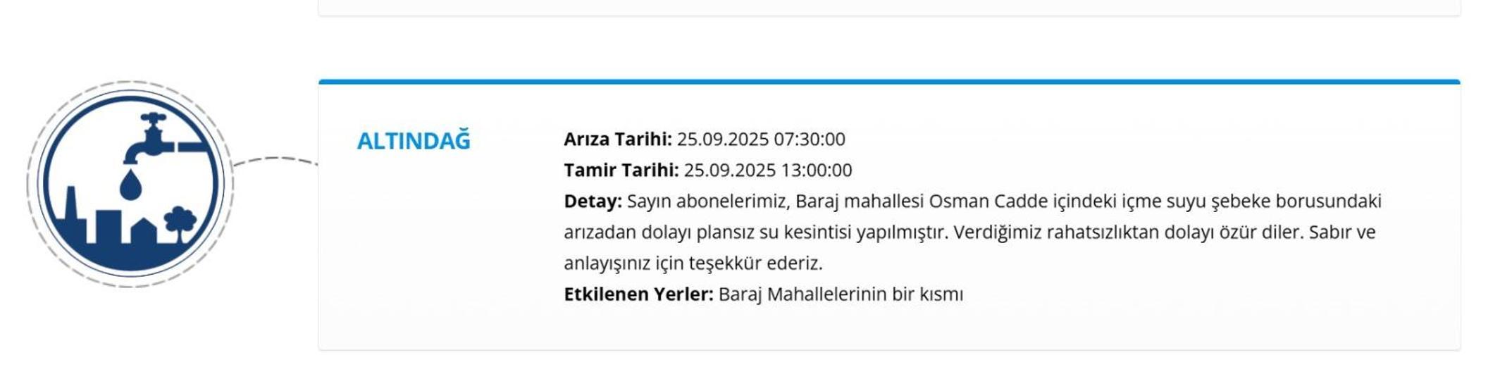 25 EYLÜL ASKİ ANKARA SU KESİNTİSİ: Ankarada Sular Ne Zaman Gelecek ASKİ Ankara Su Kesintisi Sorgulama
