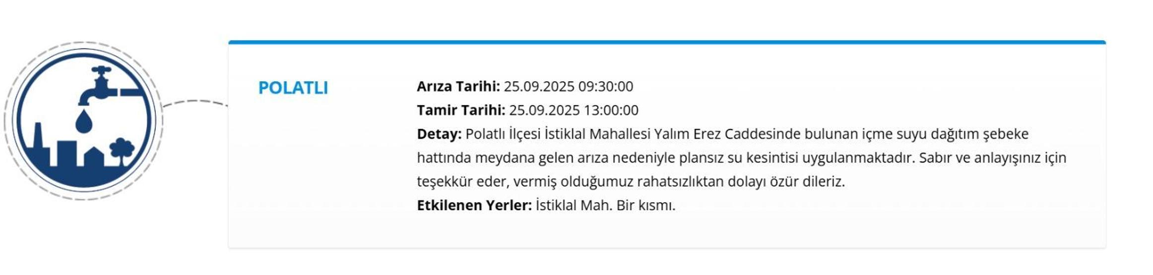 25 EYLÜL ASKİ ANKARA SU KESİNTİSİ: Ankarada Sular Ne Zaman Gelecek ASKİ Ankara Su Kesintisi Sorgulama