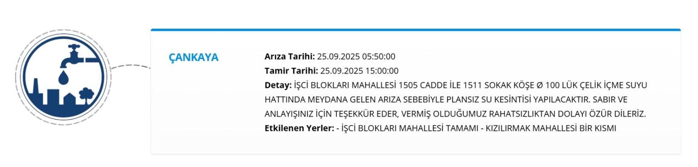 25 EYLÜL ASKİ ANKARA SU KESİNTİSİ: Ankarada Sular Ne Zaman Gelecek ASKİ Ankara Su Kesintisi Sorgulama