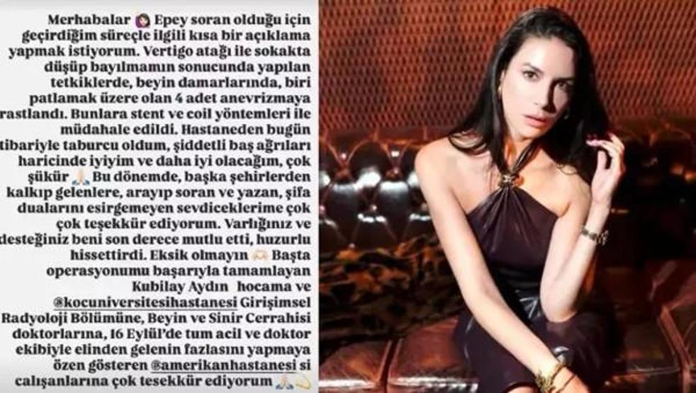 Ahu Yağtudan Sağlık Durumu Açıklaması: Beyin Anevrizmaları Tespit Edildi, İyileşiyorum