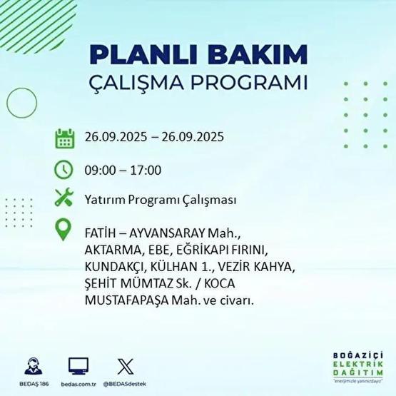 26 EYLÜL İSTANBUL ELEKTRİK KESİNTİSİ: 23 İlçede Elektrik Yok İstanbul Elektrik Kesintisi Ne Zaman Bitecek Kesintiden Hangi İlçeler Etkilenecek