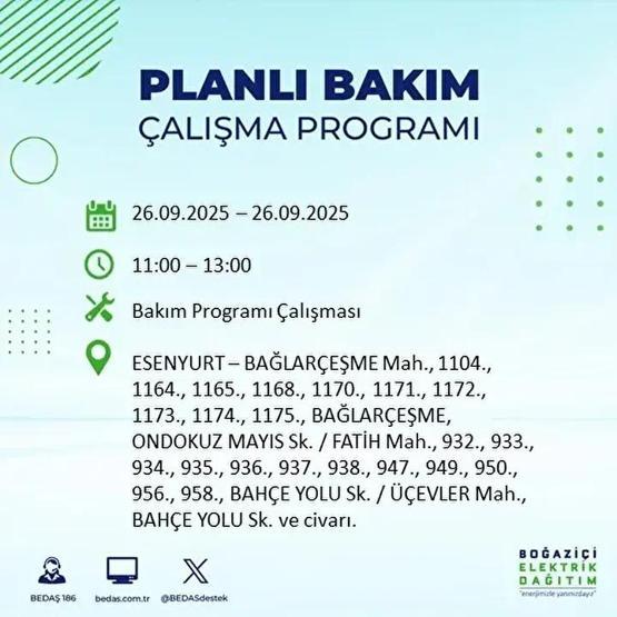 26 EYLÜL İSTANBUL ELEKTRİK KESİNTİSİ: 23 İlçede Elektrik Yok İstanbul Elektrik Kesintisi Ne Zaman Bitecek Kesintiden Hangi İlçeler Etkilenecek