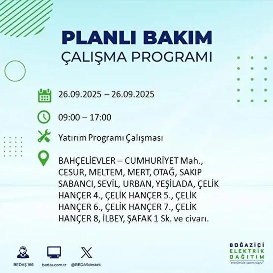 26 EYLÜL İSTANBUL ELEKTRİK KESİNTİSİ: 23 İlçede Elektrik Yok İstanbul Elektrik Kesintisi Ne Zaman Bitecek Kesintiden Hangi İlçeler Etkilenecek