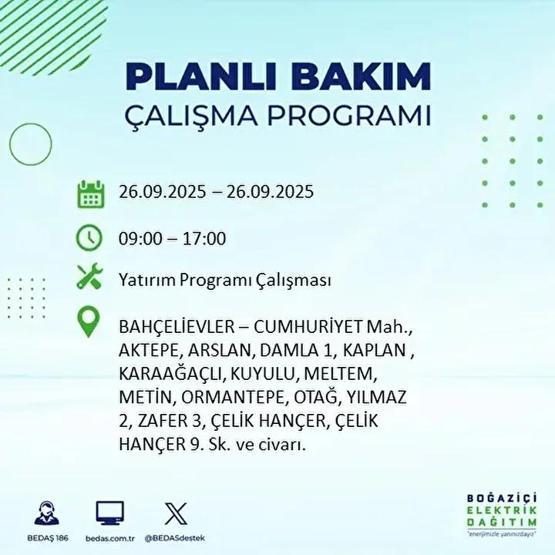 26 EYLÜL İSTANBUL ELEKTRİK KESİNTİSİ: 23 İlçede Elektrik Yok İstanbul Elektrik Kesintisi Ne Zaman Bitecek Kesintiden Hangi İlçeler Etkilenecek