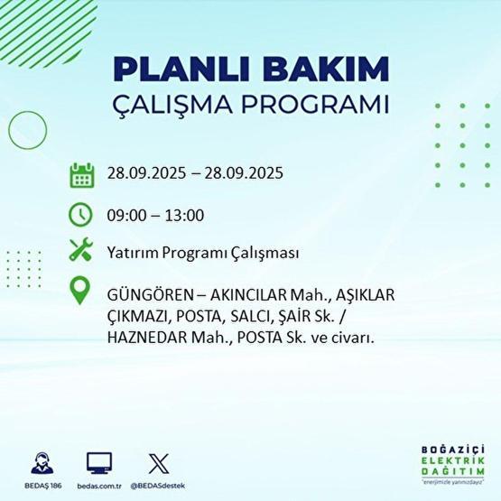 28 EYLÜL İSTANBUL ELEKTRİK KESİNTİSİ: İstanbulda Elektrikler Ne Zaman Gelecek Kesintiden Hangi İlçeler Etkilenecek