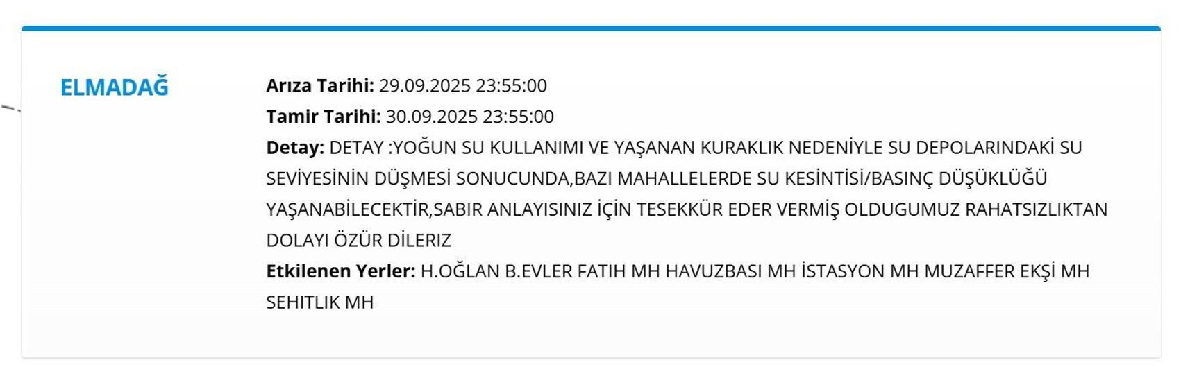 ASKİ ANKARA SU KESİNTİSİ 30 EYLÜL : Ankarada Sular Ne Zaman Gelecek ASKİ Ankara Su Kesintisi Sorgulama