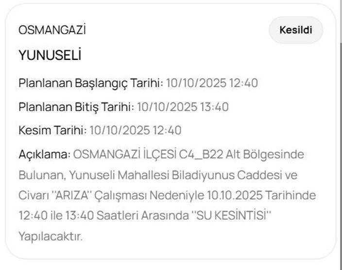 BUSKİ BURSA SU KESİNTİSİ 10 EKİM: Bursa Su Kesintisi Ne Zaman Bitecek Bursada Sular Ne Zaman Gelecek