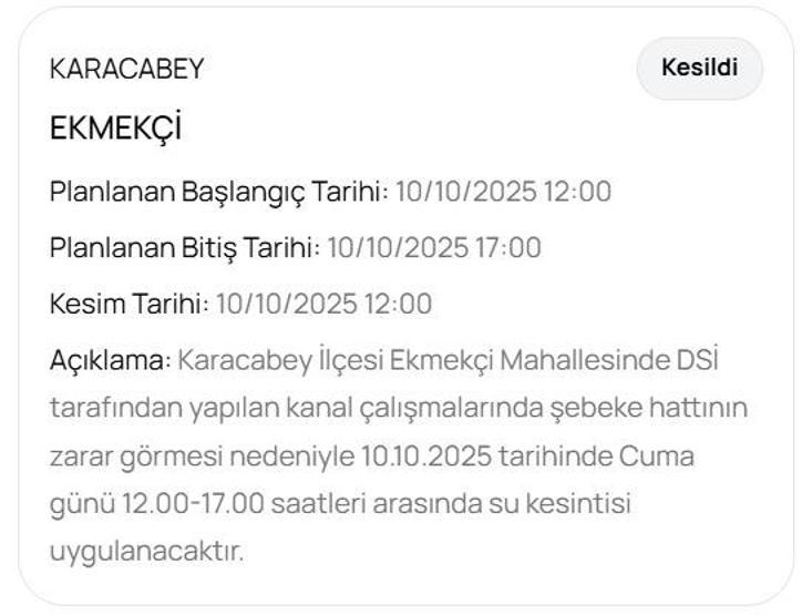 BUSKİ BURSA SU KESİNTİSİ 10 EKİM: Bursa Su Kesintisi Ne Zaman Bitecek Bursada Sular Ne Zaman Gelecek