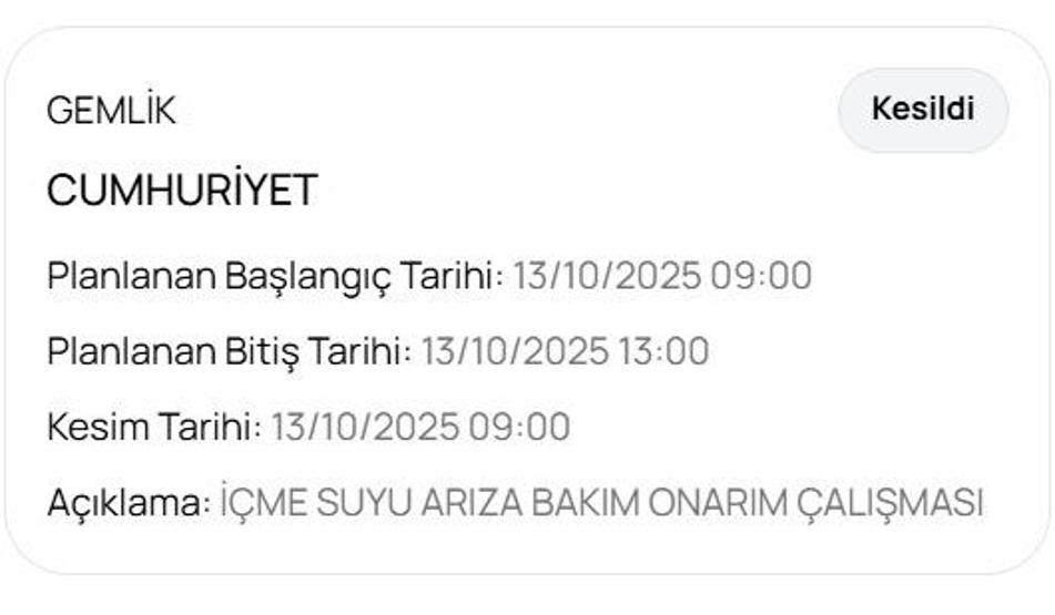 BUSKİ BURSA SU KESİNTİSİ 13 EKİM: Bursa Su Kesintisi Ne Zaman Bitecek Bursada Sular Ne Zaman Gelecek