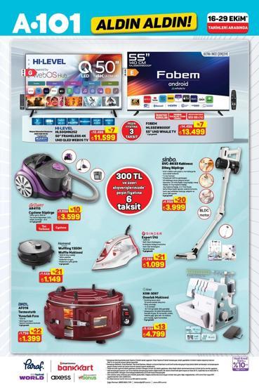 A101 16 Ekim Aldın Aldın kataloğu yayımlandı A101 16 Ekim Aldın Aldın kataloğunda bu hafta neler var