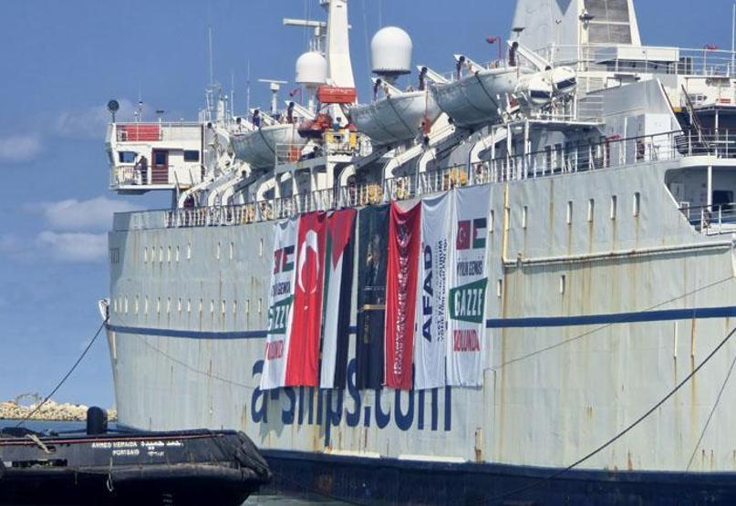 Türkiyenin Gazze gemisi Mısırda Böyle görüntülendi