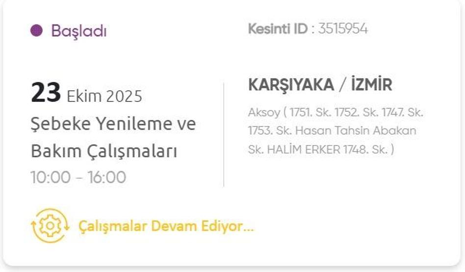 İZMİR ELEKTRİK KESİNTİSİ 23 EKİM: İzmir GDZ Elektrik Kesintisi Ne Zaman Bitecek 23 Ekim 2025 İzmir Kesinti Listesi...