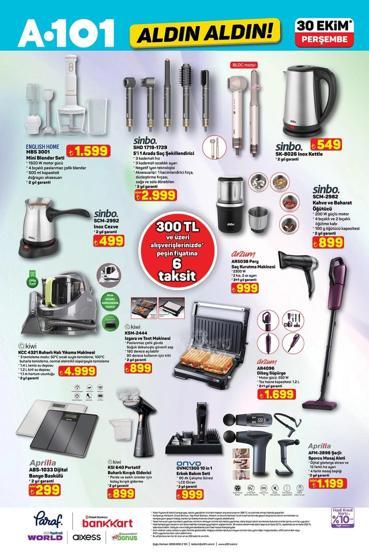 A101 30 EKİM ALDIN ALDIN KATALOĞU A101de bu hafta hangi ürünler var