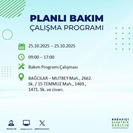 İstanbulda elektrikler ne zaman gelecek, saat kaçta 17 ilçe karanlığa gömülecek 25 EKİM 2025 AYDEAŞ - BEDAŞ İSTANBUL ELEKTRİK KESİNTİSİ LİSTESİ