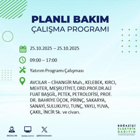 İstanbulda elektrikler ne zaman gelecek, saat kaçta 17 ilçe karanlığa gömülecek 25 EKİM 2025 AYDEAŞ - BEDAŞ İSTANBUL ELEKTRİK KESİNTİSİ LİSTESİ