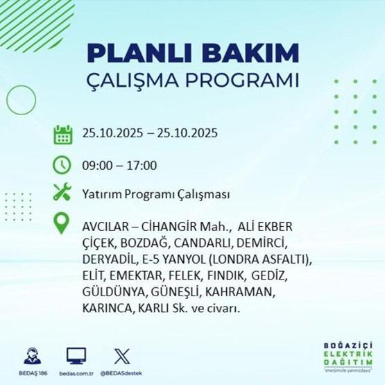 İstanbulda elektrikler ne zaman gelecek, saat kaçta 17 ilçe karanlığa gömülecek 25 EKİM 2025 AYDEAŞ - BEDAŞ İSTANBUL ELEKTRİK KESİNTİSİ LİSTESİ