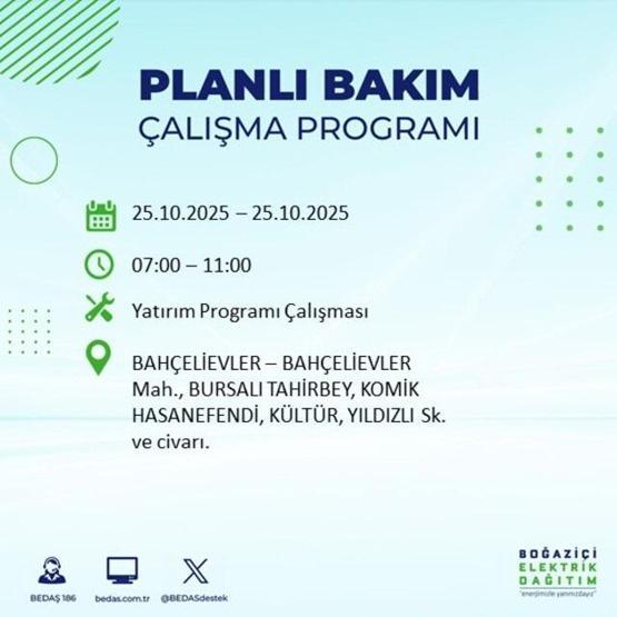 İstanbulda elektrikler ne zaman gelecek, saat kaçta 17 ilçe karanlığa gömülecek 25 EKİM 2025 AYDEAŞ - BEDAŞ İSTANBUL ELEKTRİK KESİNTİSİ LİSTESİ