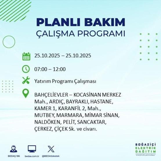 İstanbulda elektrikler ne zaman gelecek, saat kaçta 17 ilçe karanlığa gömülecek 25 EKİM 2025 AYDEAŞ - BEDAŞ İSTANBUL ELEKTRİK KESİNTİSİ LİSTESİ