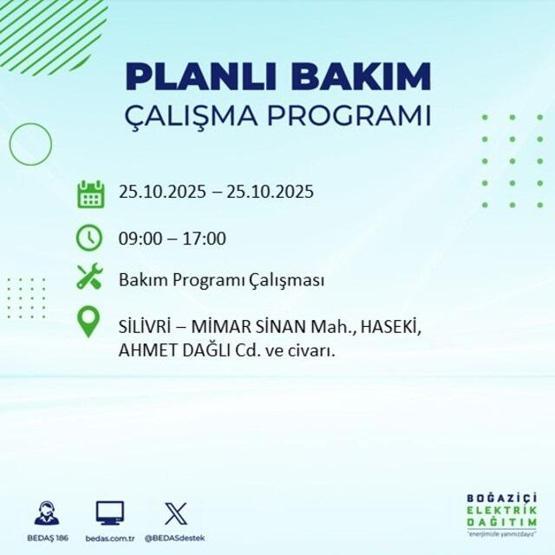 İstanbulda elektrikler ne zaman gelecek, saat kaçta 17 ilçe karanlığa gömülecek 25 EKİM 2025 AYDEAŞ - BEDAŞ İSTANBUL ELEKTRİK KESİNTİSİ LİSTESİ