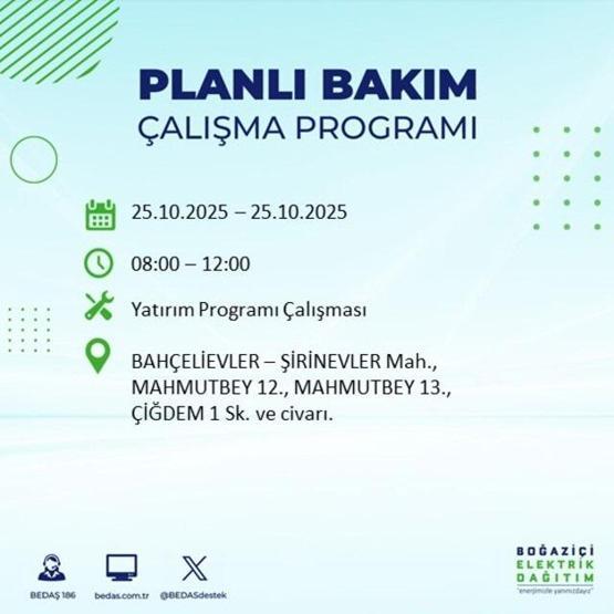 İstanbulda elektrikler ne zaman gelecek, saat kaçta 17 ilçe karanlığa gömülecek 25 EKİM 2025 AYDEAŞ - BEDAŞ İSTANBUL ELEKTRİK KESİNTİSİ LİSTESİ