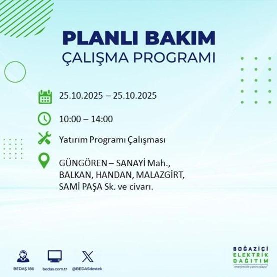 İstanbulda elektrikler ne zaman gelecek, saat kaçta 17 ilçe karanlığa gömülecek 25 EKİM 2025 AYDEAŞ - BEDAŞ İSTANBUL ELEKTRİK KESİNTİSİ LİSTESİ