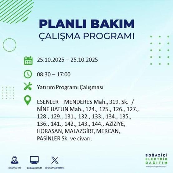 İstanbulda elektrikler ne zaman gelecek, saat kaçta 17 ilçe karanlığa gömülecek 25 EKİM 2025 AYDEAŞ - BEDAŞ İSTANBUL ELEKTRİK KESİNTİSİ LİSTESİ