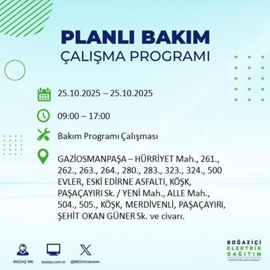 İstanbulda elektrikler ne zaman gelecek, saat kaçta 17 ilçe karanlığa gömülecek 25 EKİM 2025 AYDEAŞ - BEDAŞ İSTANBUL ELEKTRİK KESİNTİSİ LİSTESİ