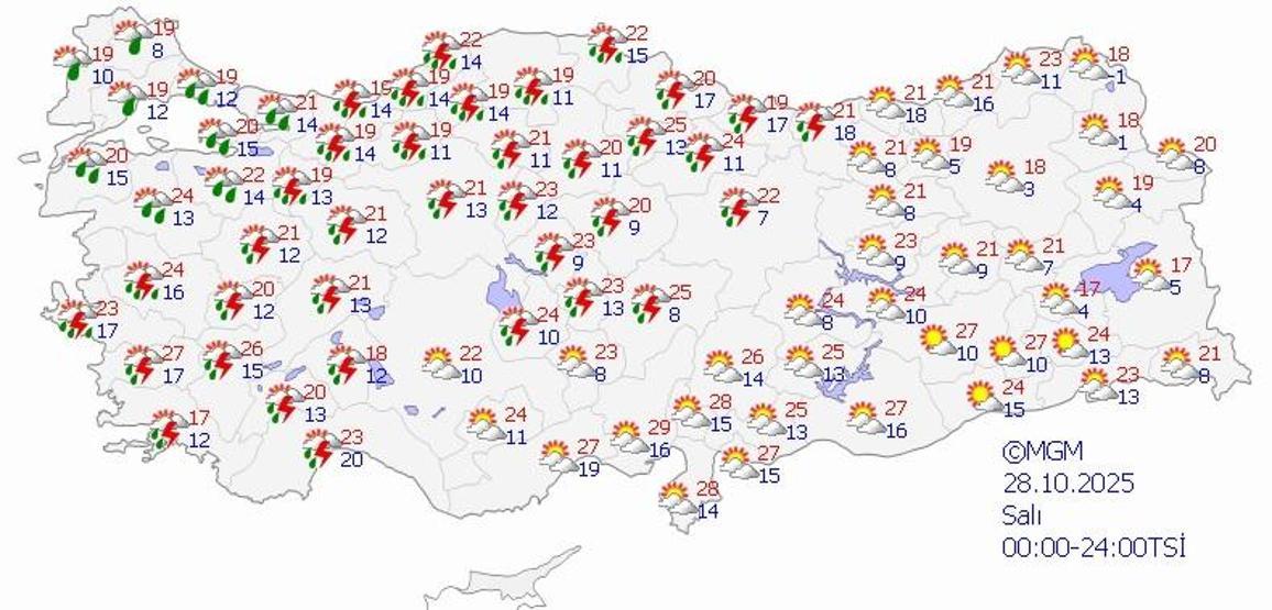 SON DAKİKA HAVA DURUMU HABERLERİ 28 EKİM 2025 | İstanbulda bugün hava nasıl olacak Meteoroloji uyardı: Muğla, Bursa, Yalova, Antalya...