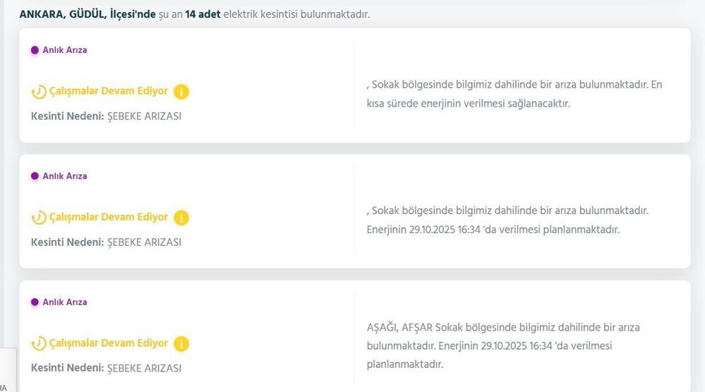 EDAŞ ANKARA ELEKTRİK KESİNTİSİ: 29 Ekim Ankarada Elektrikler Ne Zaman Gelecek Elektrik Kesintisi Ne Zaman Bitecek