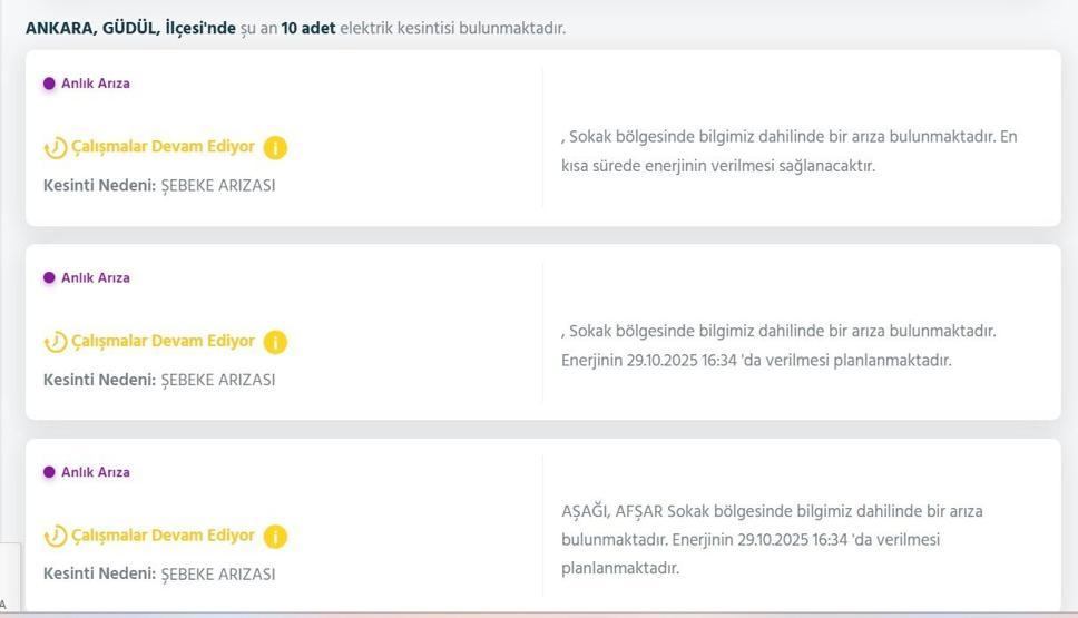 EDAŞ ANKARA ELEKTRİK KESİNTİSİ: 29 Ekim Ankarada Elektrikler Ne Zaman Gelecek Elektrik Kesintisi Ne Zaman Bitecek