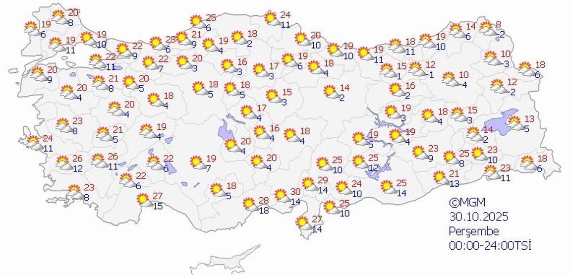 SON DAKİKA HAVA DURUMU HABERLERİ 30 EKİM 2025 | Bugün hava nasıl olacak Meteoroloji saat verip uyardı Ankara, İzmir, İstanbul il il hava durumu