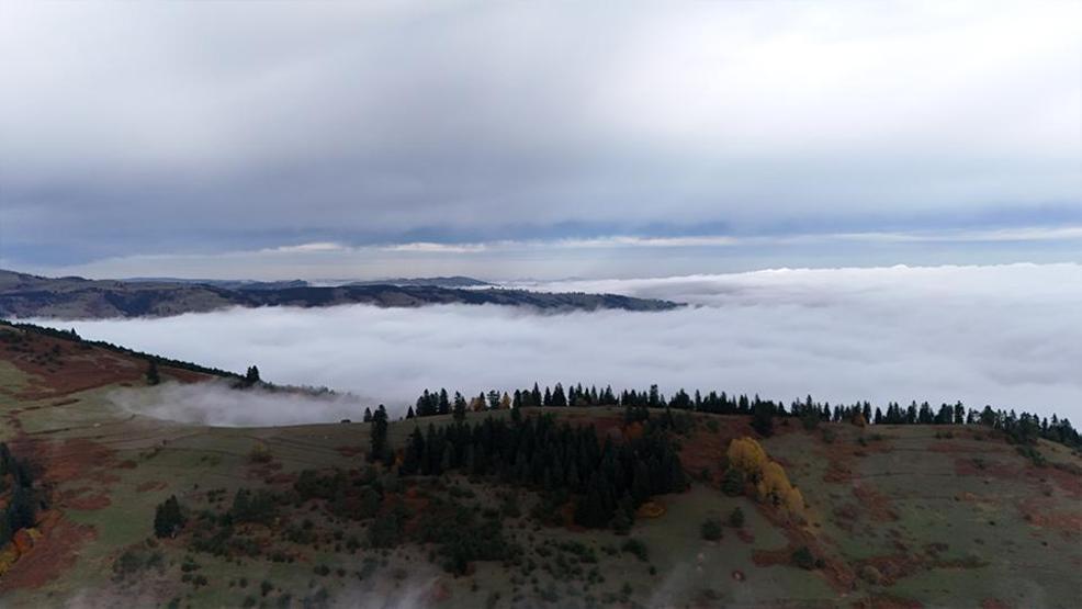 Samsunda sis denizi 1650 rakımlı Dürtmen Dağında büyüleyen manzara