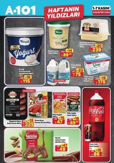 A101 AKTÜEL ÜRÜNLER KATALOĞU 1 KASIM 2025 | A101 aktüel ürünler kataloğunda neler var 5 litre ayçiçek yağı 429,50 TL, 80 gram bitter çikolata 35 TL