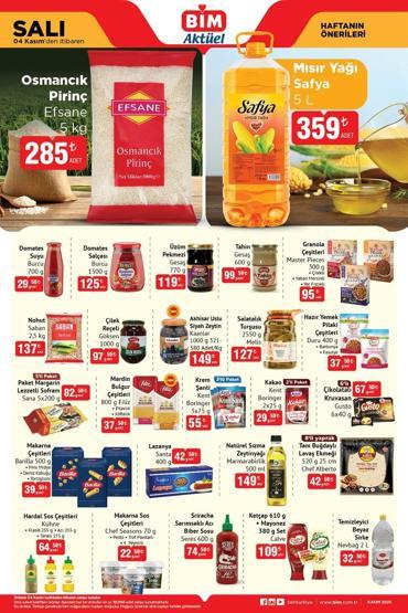 BİM 4 KASIM AKTÜEL ÜRÜNLER KATALOĞU BİMde bu hafta neler var 5 L Mısır Yağı 359 TL