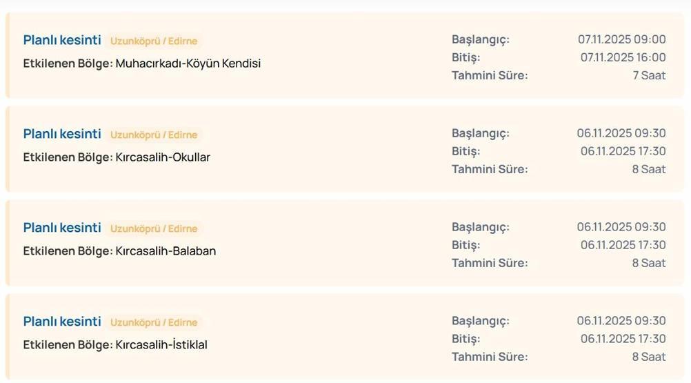 3 KASIM EDİRNE ELEKTRİK KESİNTİSİ: Edirnede Elektrikler Ne Zaman Gelecek TREDAŞtan Kesinti Açıklaması