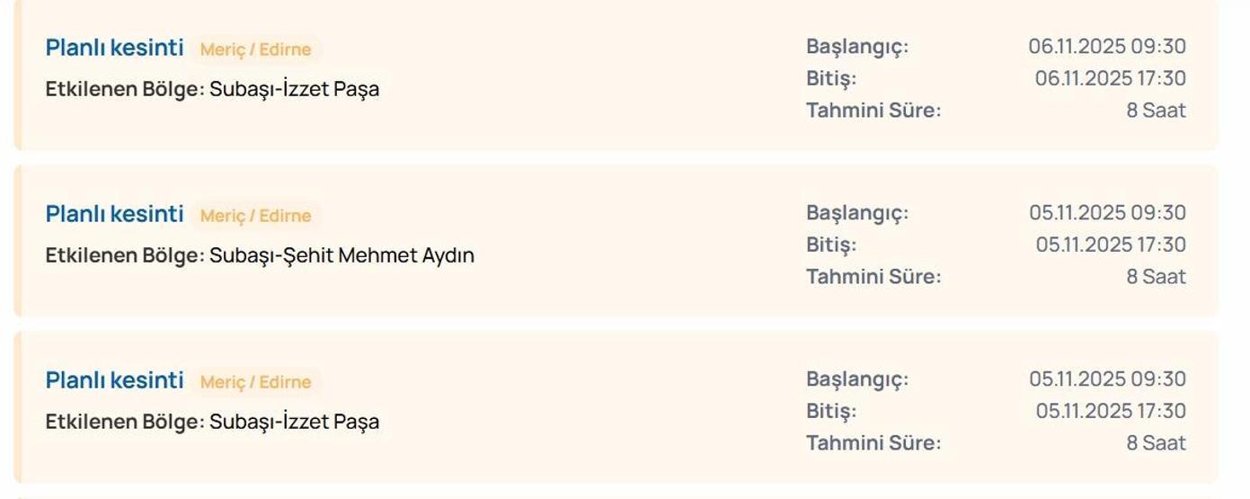 3 KASIM EDİRNE ELEKTRİK KESİNTİSİ: Edirnede Elektrikler Ne Zaman Gelecek TREDAŞtan Kesinti Açıklaması