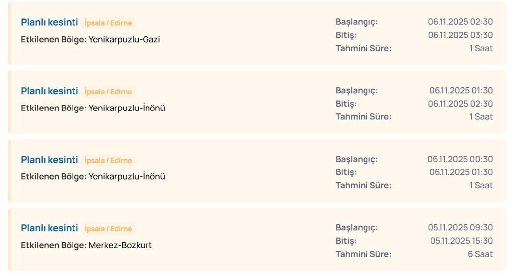 3 KASIM EDİRNE ELEKTRİK KESİNTİSİ: Edirnede Elektrikler Ne Zaman Gelecek TREDAŞtan Kesinti Açıklaması
