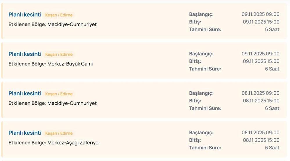 3 KASIM EDİRNE ELEKTRİK KESİNTİSİ: Edirnede Elektrikler Ne Zaman Gelecek TREDAŞtan Kesinti Açıklaması