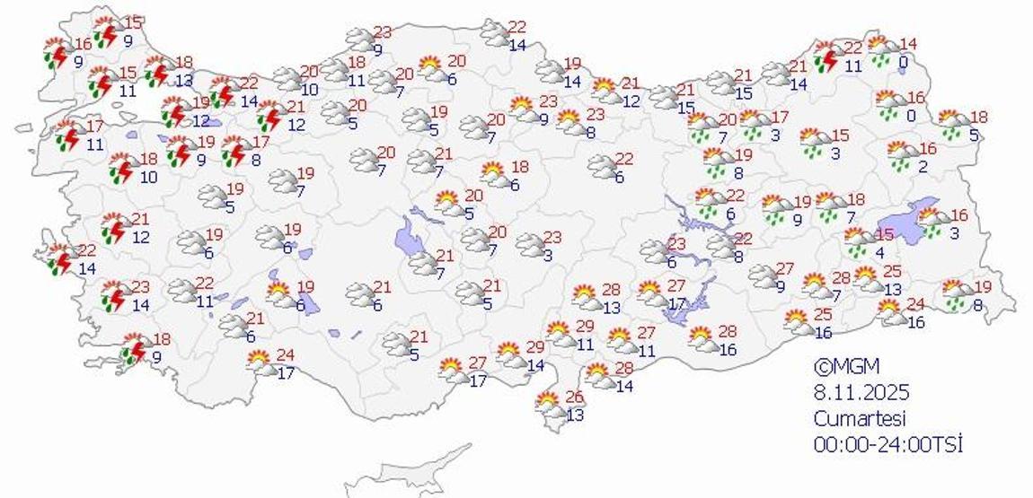 4 KASIM 2025 HAVA DURUMU | Ankara, İzmir ve İstanbulda bugün hava nasıl olacak Meteorolojiden gök gürültülü sağanak yağış uyarısı