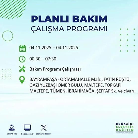 İstanbul Elektrik Kesintisi 4 Kasım: BEDAŞ ve AYEDAŞ İstanbul Elektrik Kesintisi Listesi Yayınlandı Kesinti Ne Zaman Bitecek