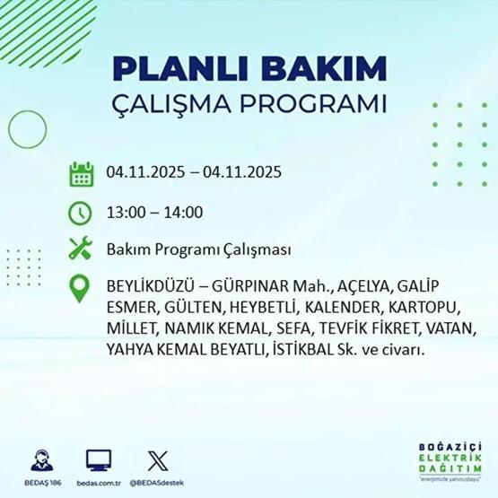 İstanbul Elektrik Kesintisi 4 Kasım: BEDAŞ ve AYEDAŞ İstanbul Elektrik Kesintisi Listesi Yayınlandı Kesinti Ne Zaman Bitecek