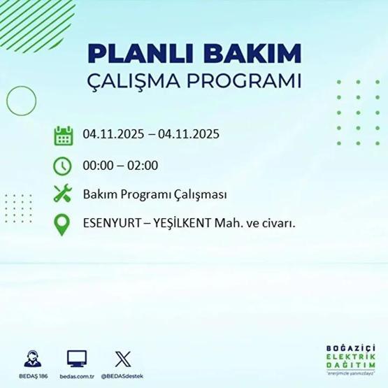 İstanbul Elektrik Kesintisi 4 Kasım: BEDAŞ ve AYEDAŞ İstanbul Elektrik Kesintisi Listesi Yayınlandı Kesinti Ne Zaman Bitecek